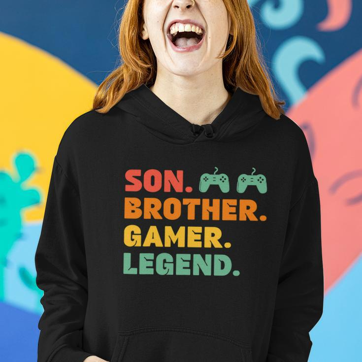 Funny Gamer Son Big Brother Gaming Legend Gift Boys Teens Women Hoodie Gifts for Her