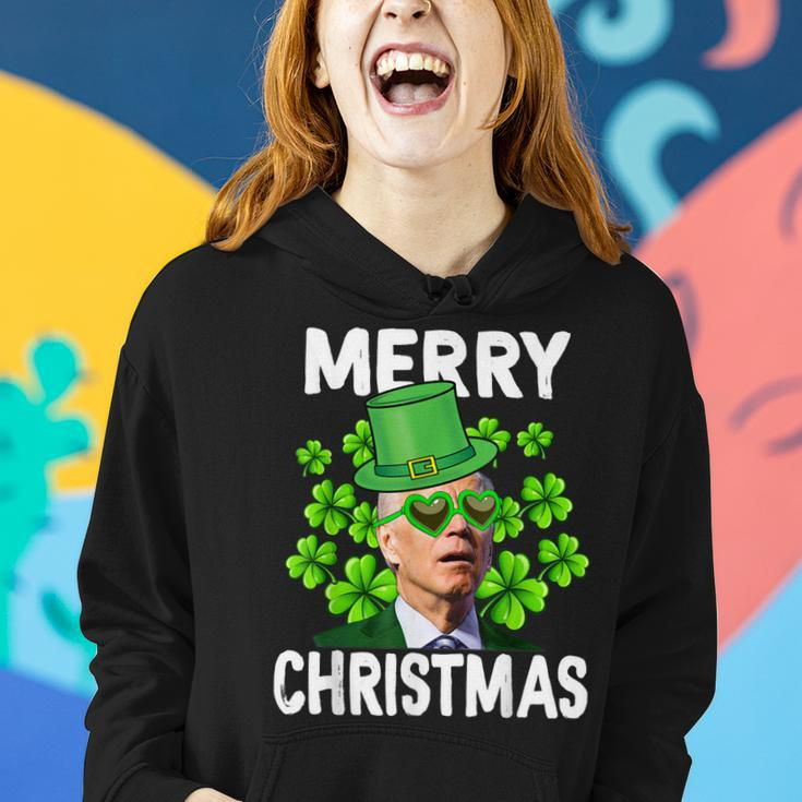Funny Joe Biden Merry Christmas Confused St Patricks Day V3 Women Hoodie Gifts for Her