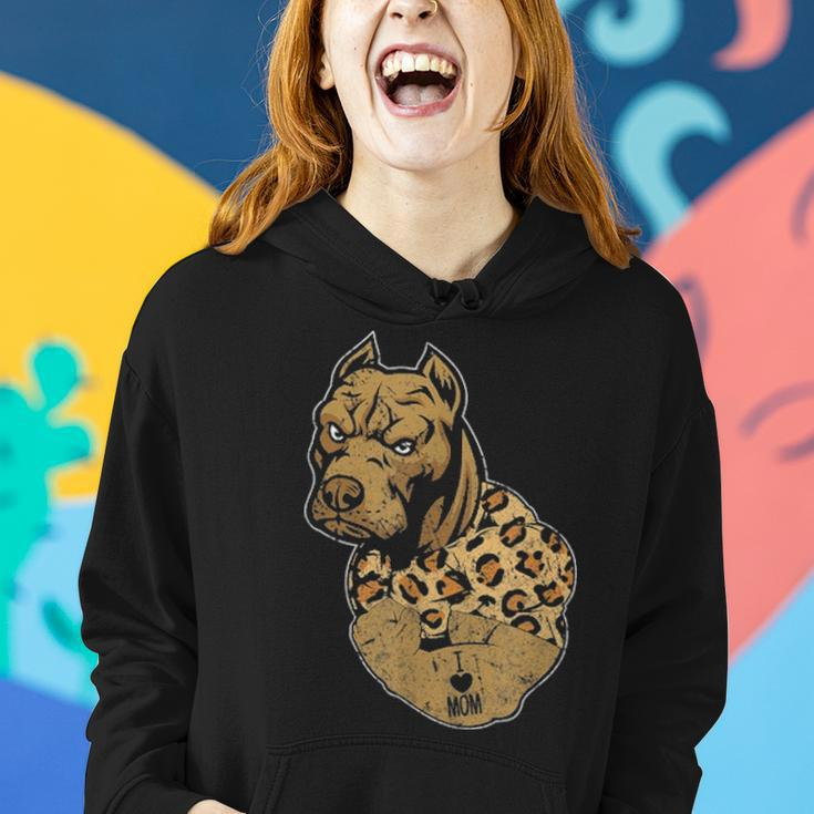 Funny Leopard Pitbull Mom Costume Mothers Day Gift Women Hoodie Gifts for Her