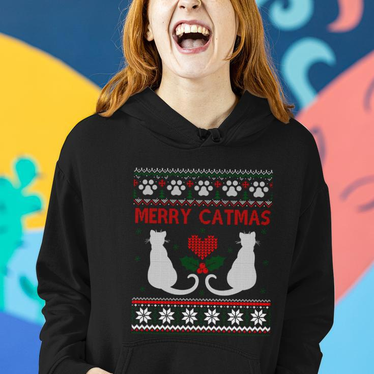 Funny Merry Catmas Ugly Christmas Sweater Gift Women Hoodie Gifts for Her