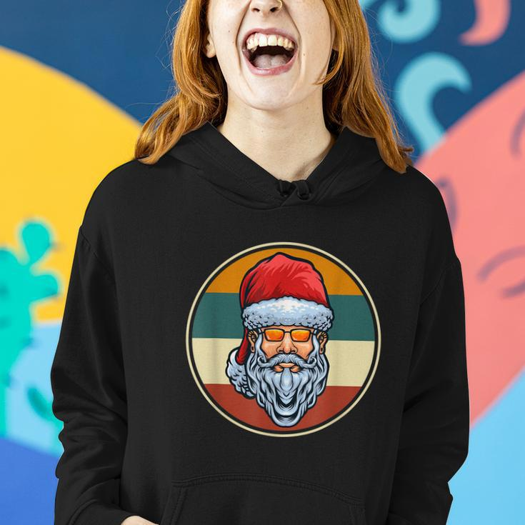 Funny Santa Claus Face Sunglasses With Hat Beard Christmas Vintage Retro Women Hoodie Gifts for Her
