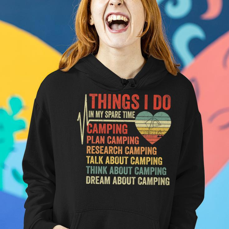 Funny Saying Camping Heartbeat Things I Do In My Spare Time Women Hoodie Gifts for Her