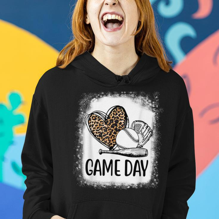 Game Day Baseball Decorations Leopard Heart Soccer Mom Mama Women Hoodie Gifts for Her
