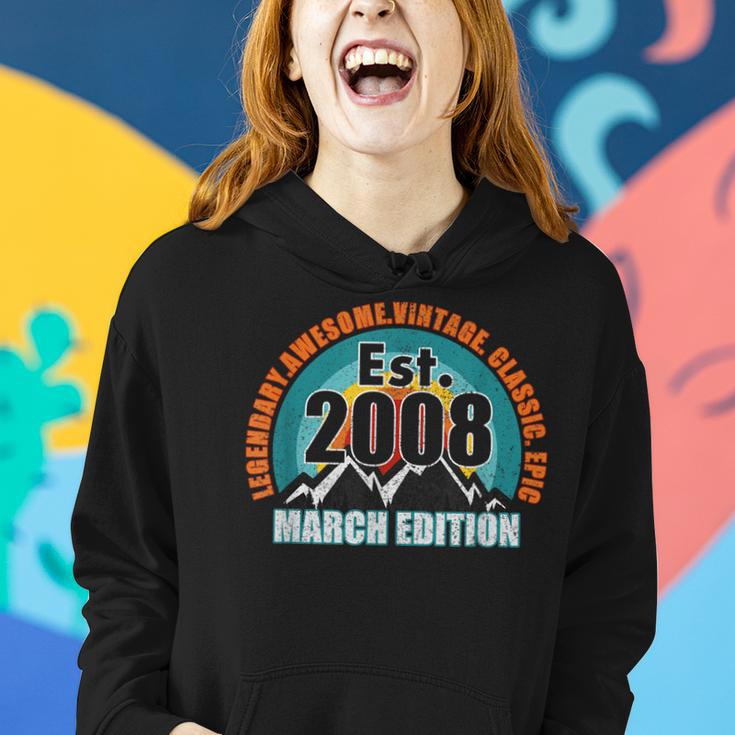 Gegründet 2008 Geboren Im März Ausgabe Legend Birthday Frauen Hoodie Geschenke für Sie