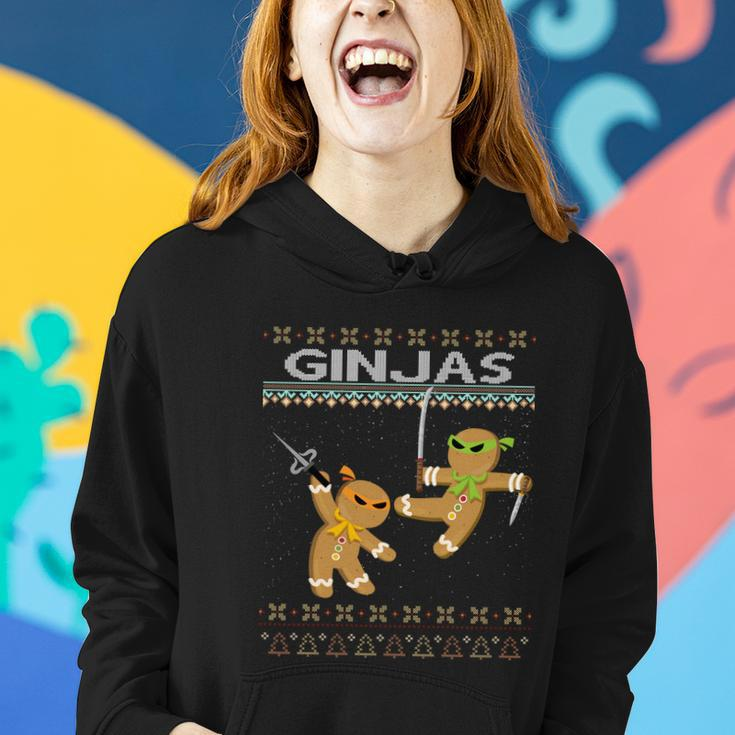 Ginjas Gingerbread Ninjas Funny Ugly Christmas Funny Gift Women Hoodie Gifts for Her