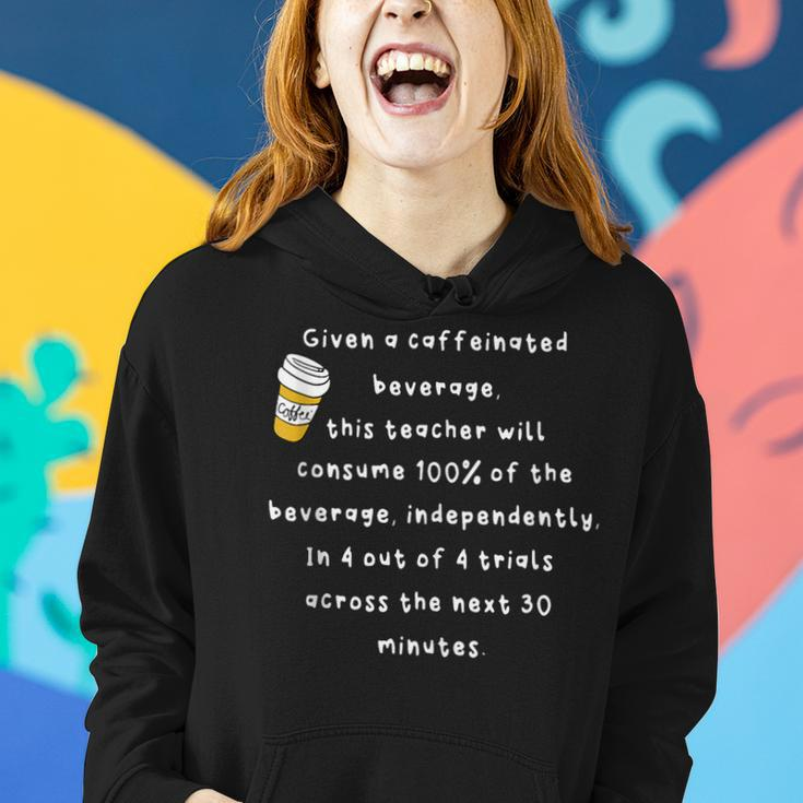 Given A Caffeinated Beverage This Teacher Will Consume 100 Women Hoodie Gifts for Her