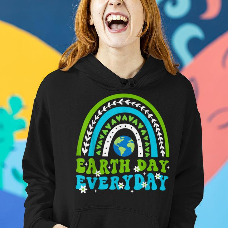 Groovy Earth Day Save Our Home Go Planet Rainbow Earth Women Hoodie Gifts for Her