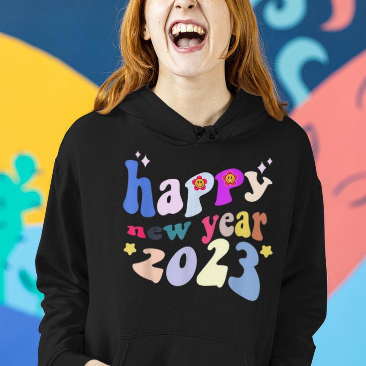 Guten Rutsch Ins Neue Jahr Groovy Fonts 2023 Frauen Hoodie Geschenke für Sie