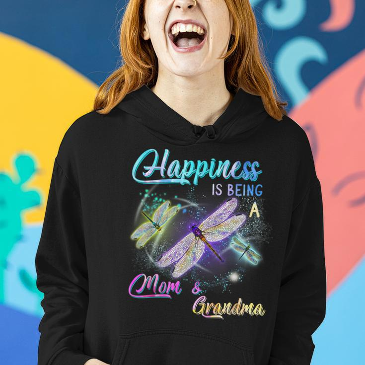 Happiness Is Being A Mom And Grandma Dragonfly Gift Women Hoodie Gifts for Her