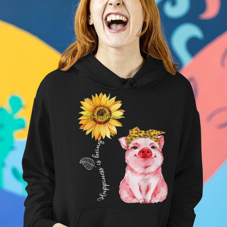 Happiness Is Being Grandma Cute Pig Sunflower Mother Gifts Women Hoodie Gifts for Her