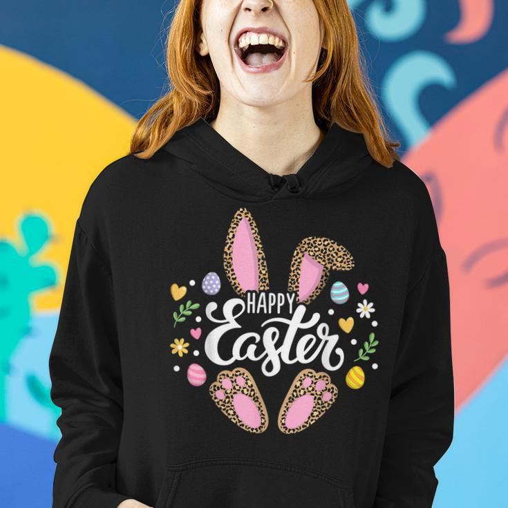 Happy Easter Bunny Leopard Easter Egg Hunt Easter Women Girl Women Hoodie Gifts for Her