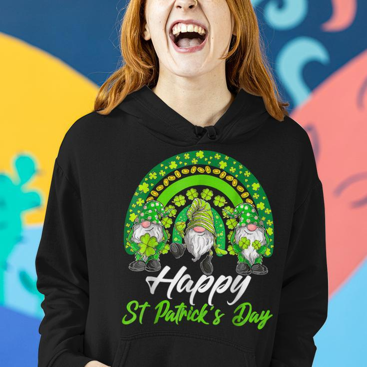 Happy St Patricks Day 2023 Shamrock Rainbow Gnomes Lucky Women Hoodie Gifts for Her