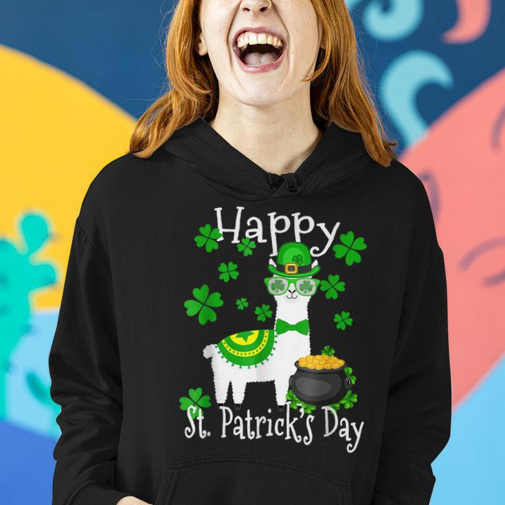 Happy St Patricks Day Llama Dad Mom Boy Girl Lucky Women Hoodie Gifts for Her