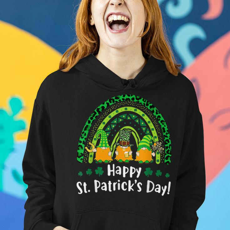 Happy St Patricks Day Rainbow Lucky Leopard Shamrock Women Hoodie Gifts for Her