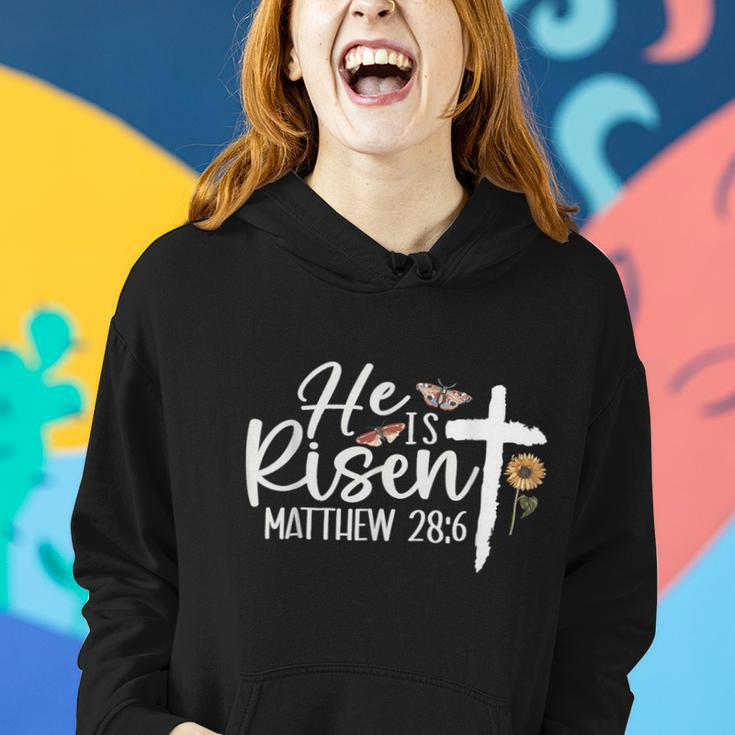 He Is Risen Christians Cross Jesus Religious Easter Day Women Hoodie Gifts for Her
