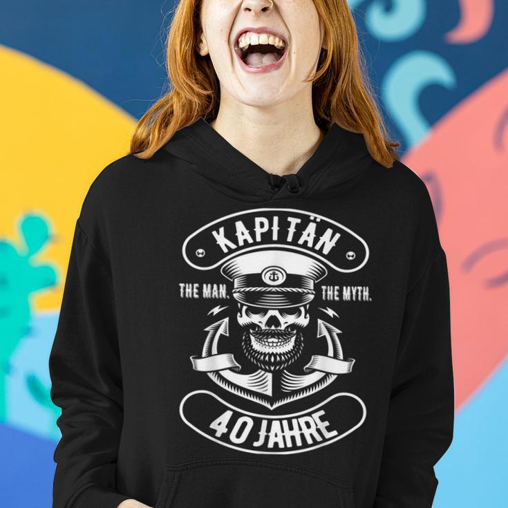 Herren 40 Geburtstag Mann Geschenk Lustig Captain Kapitän Frauen Hoodie Geschenke für Sie