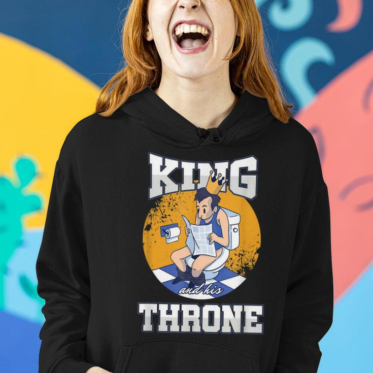 Herren Hoodie König auf Thron, Krone & Toiletten-Humor Geschenke für Sie