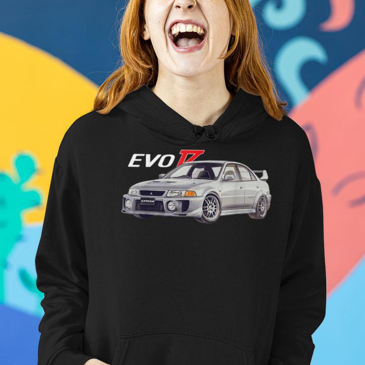 Herren Schwarz Hoodie mit Evo 7 Auto-Print, Motorsport Design Geschenke für Sie