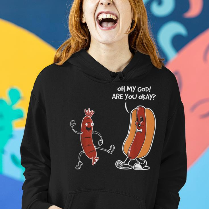 Hot Dog Comic Schwarzes Hoodie Oh My God, Are You Okay? Lustiges Design Geschenke für Sie
