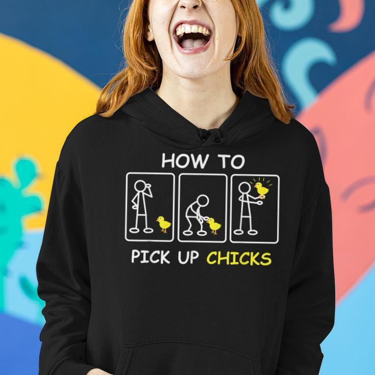 How To Pick Up Chicks Funny Farm Sarcastic Joke Farmer Gifts Women Hoodie Gifts for Her