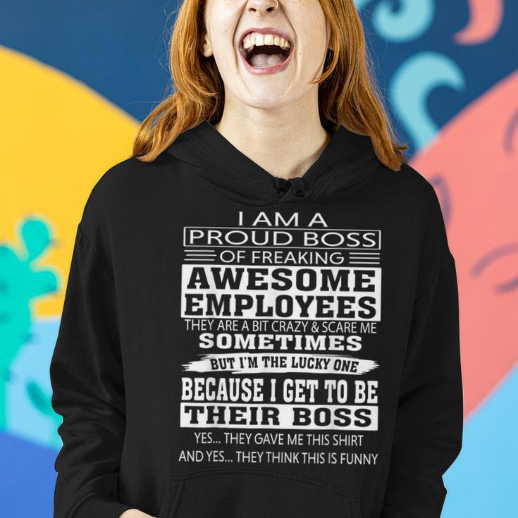 I Am A Proud Boss Of Freaking Awesome Employees V2 Women Hoodie Gifts for Her