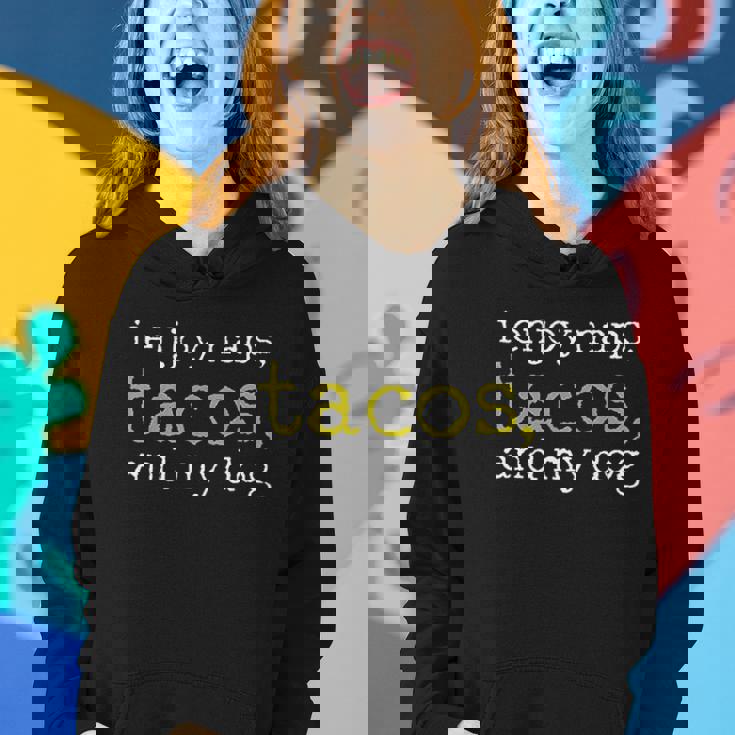 I Enjoy Naps Tacos And My Dog Women Hoodie Graphic Print Hooded Sweatshirt Gifts for Her