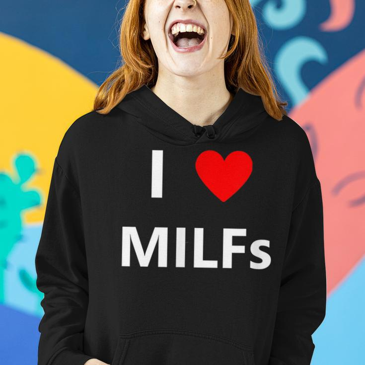 I Heart Love Milfs Funny Adult Sex Lover Hot Mom Hunter Women Hoodie Gifts for Her