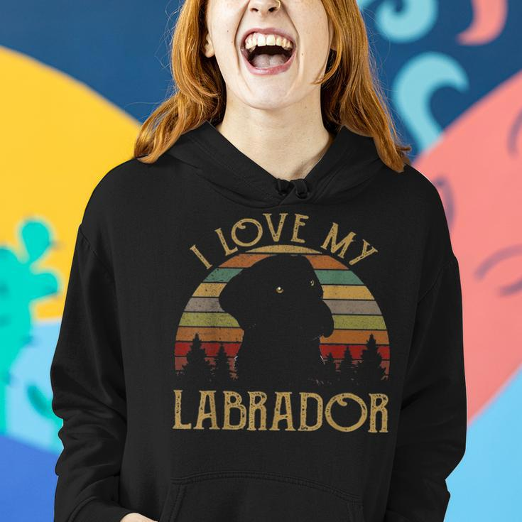I Love My Black Lab Labrador Funny Lover Mom Dad Themed Gift Women Hoodie Gifts for Her
