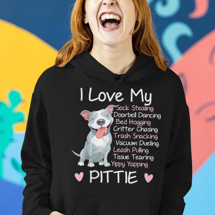 I Love My Pitbull Pittie Mom Mama Dad Youth Funny Women Hoodie Gifts for Her