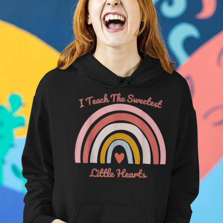 I Teach The Sweetest Little Hearts Rainbow Cute Couple Women Hoodie Gifts for Her
