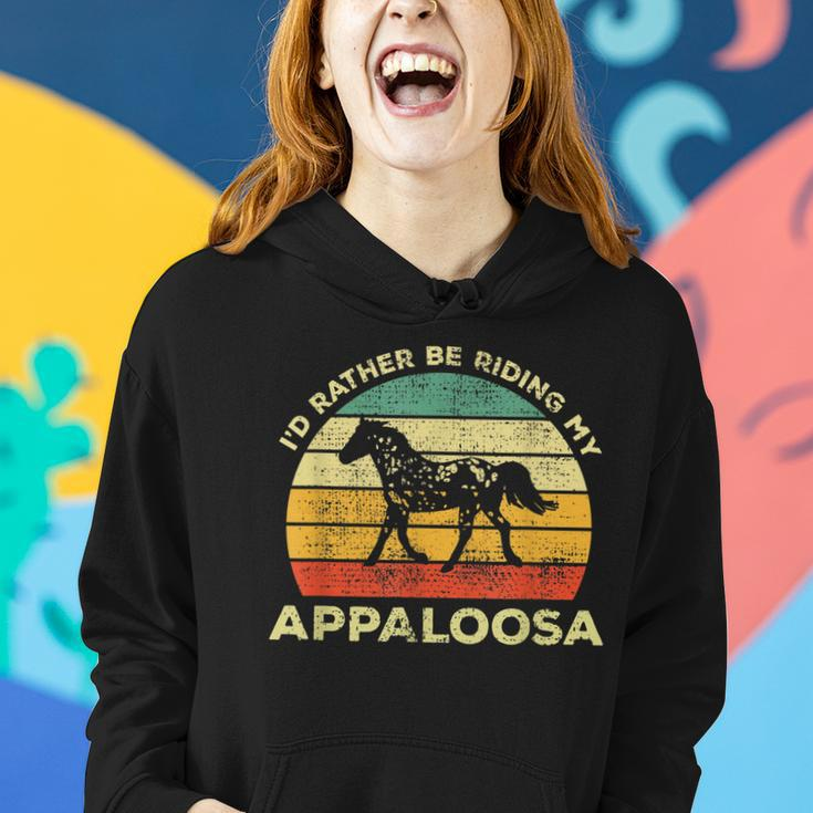 Id Rather Be Riding My Appaloosa Horse Vintage Horse Gift Women Hoodie Gifts for Her
