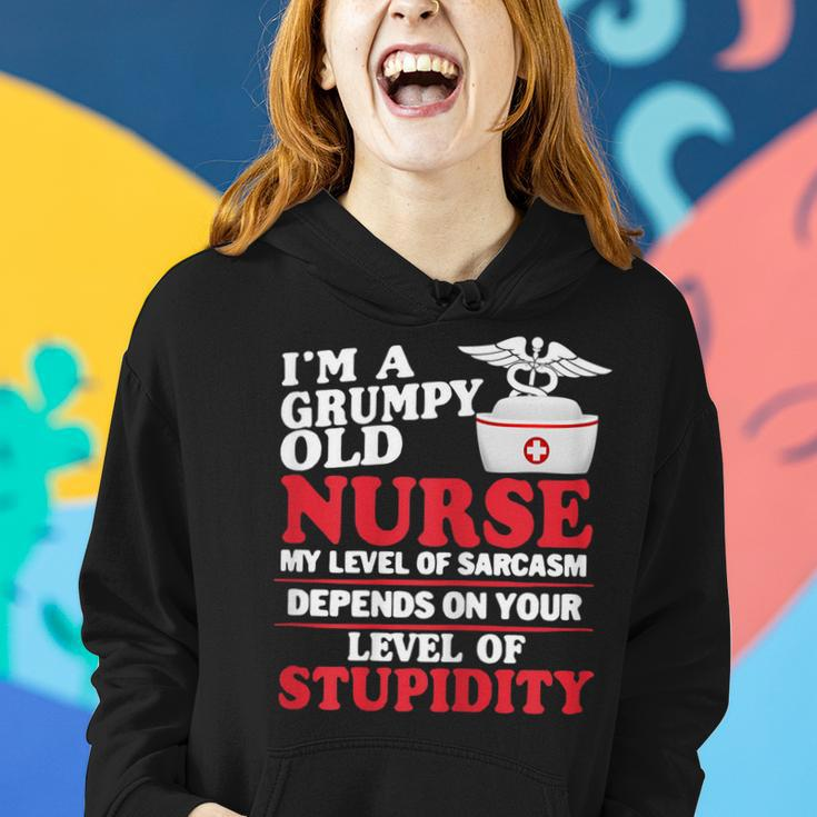 Im A Grumpy Old Nurse My Level Of Sarcasm Nurse Gift Gift For Womens Women Hoodie Gifts for Her