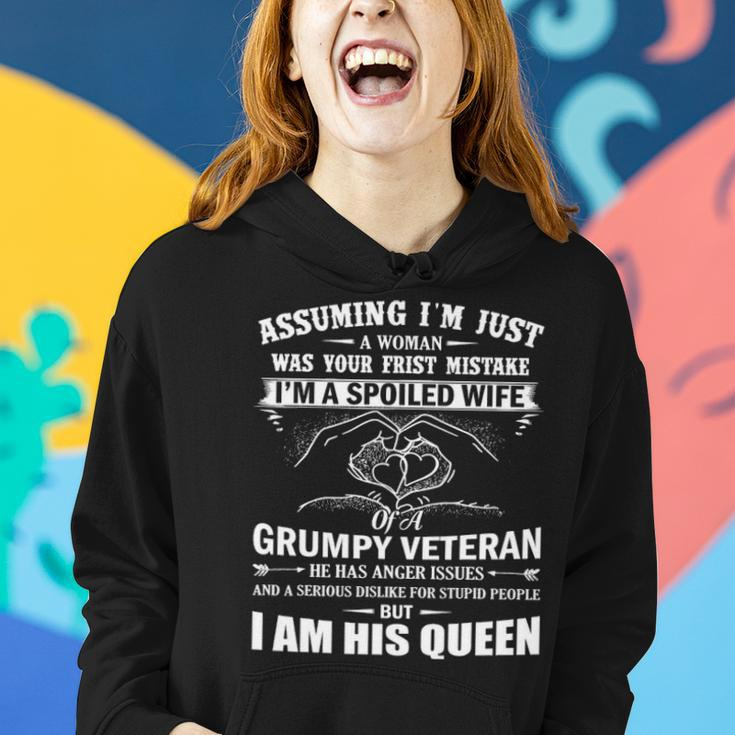 Im A Spoiled Wife Of A Grumpy Veteran Matching Family Gift Women Hoodie Gifts for Her