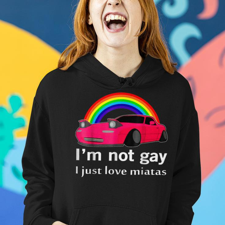I’M Not Gay I Just Love Miatas Lgbt Rainbow Lesbian Pride Women Hoodie Gifts for Her