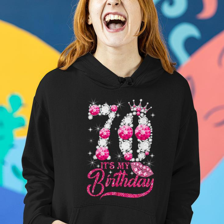Its My 70Th Birthday Gift Queen 70 Years Old Shoes Crown Diamond Funny Gift Women Hoodie Gifts for Her