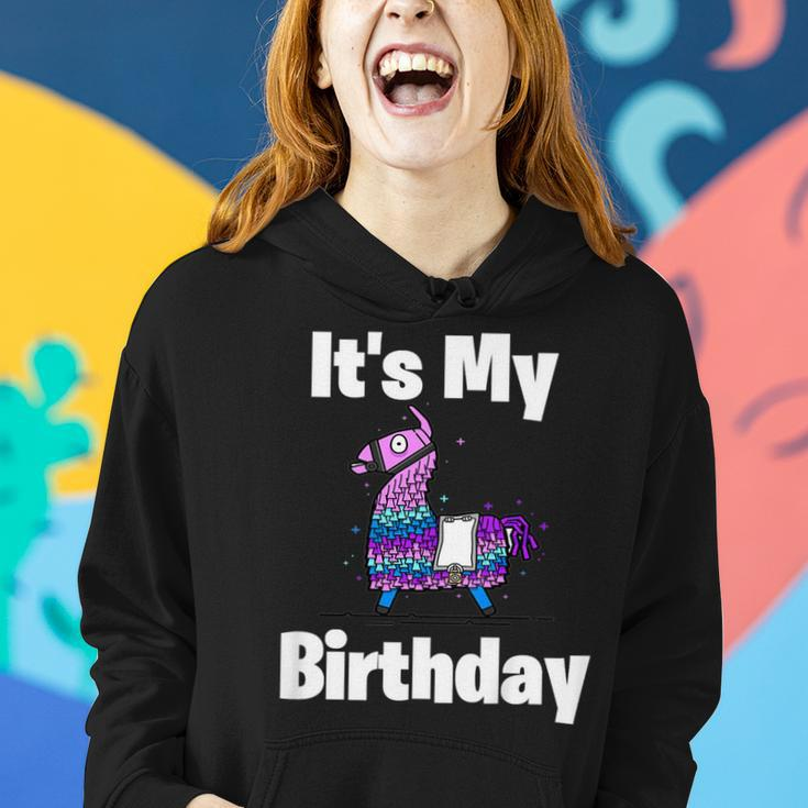 Its My Birthday Loot Llama Victory Gaming Gamer Bday Shirt Women Hoodie Gifts for Her