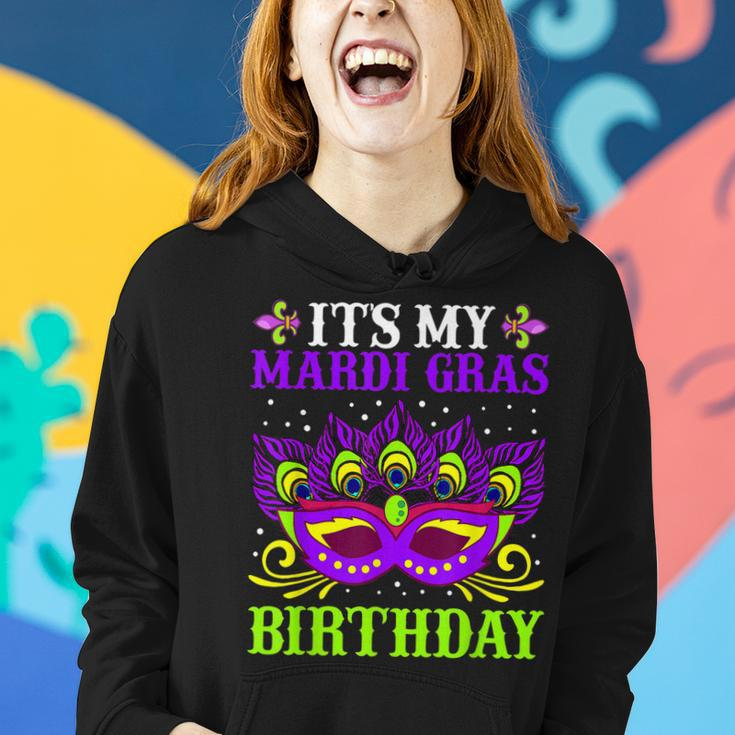 It’S My Mardi Gras Birthday Funny Mardi Gras Mask V2 Women Hoodie Gifts for Her