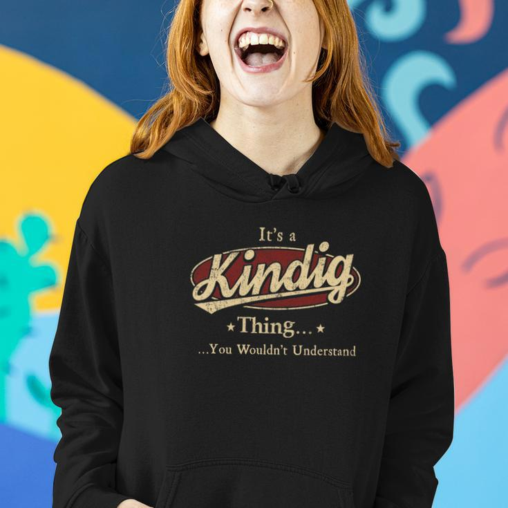 Kindig Last Name Kindig Family Name Crest Women Hoodie Gifts for Her