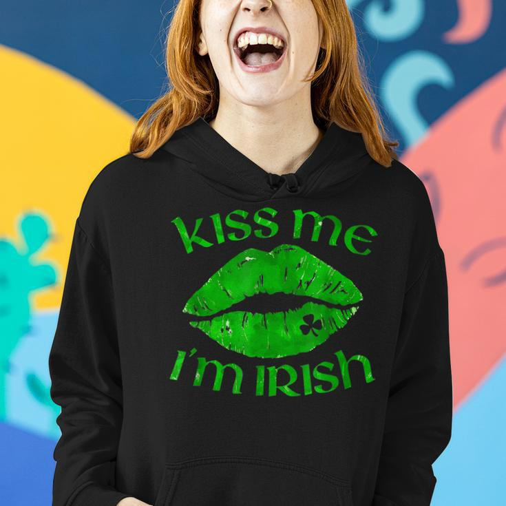 Kiss Me Im Irish Lips Sexy St Patricks Day Women Hoodie Gifts for Her