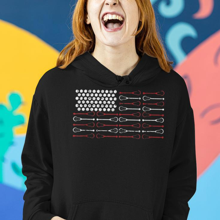 Lacrosse American Flag Lax Mom Design V2 Women Hoodie Gifts for Her