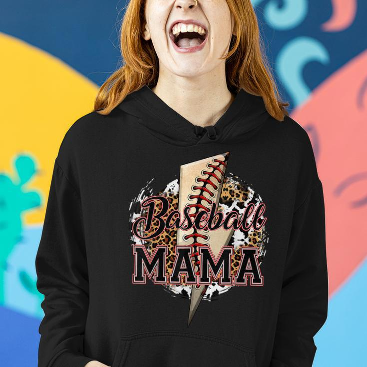 Leopard Baseball Mama Lightning Bolt Sport Mom Mothers Day Women Hoodie Gifts for Her