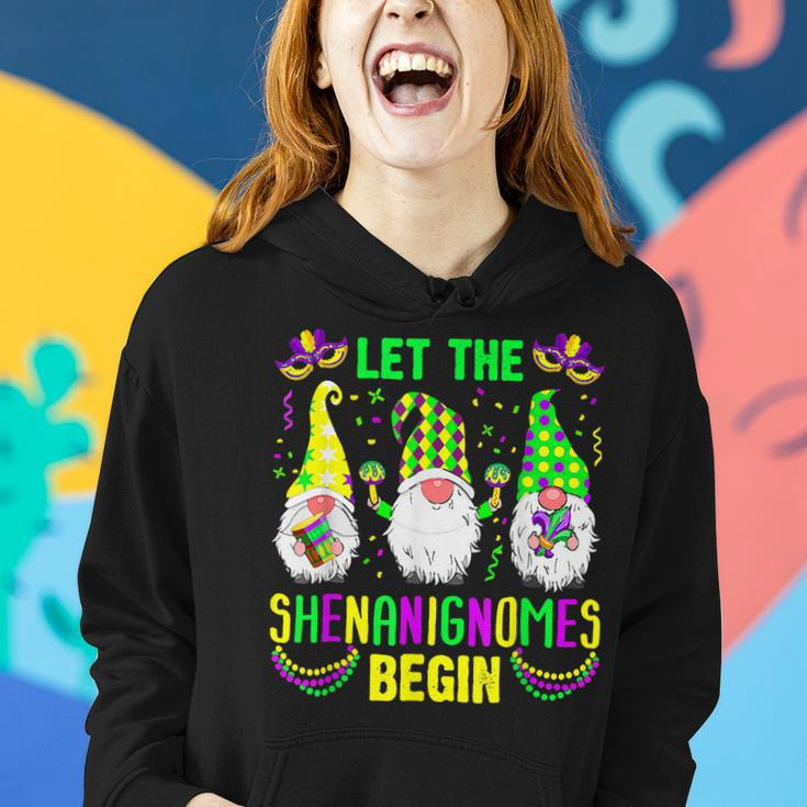 Let The Shenanignomes Begin Mardi Gras Gnomes Shenanigans Women Hoodie Gifts for Her