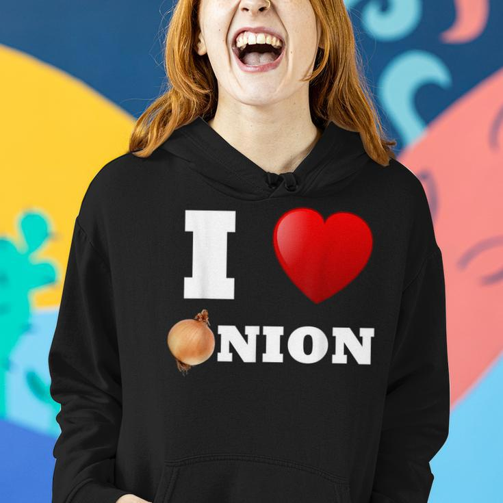 Liebe Zwiebel Hoodie, Lustiges 'I Love Onion' Motiv mit Herz Geschenke für Sie