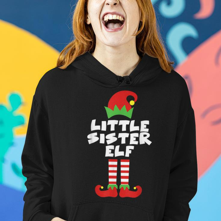 Little Sister Elf Matching Family Christmas Adorable Costume Women Hoodie Gifts for Her