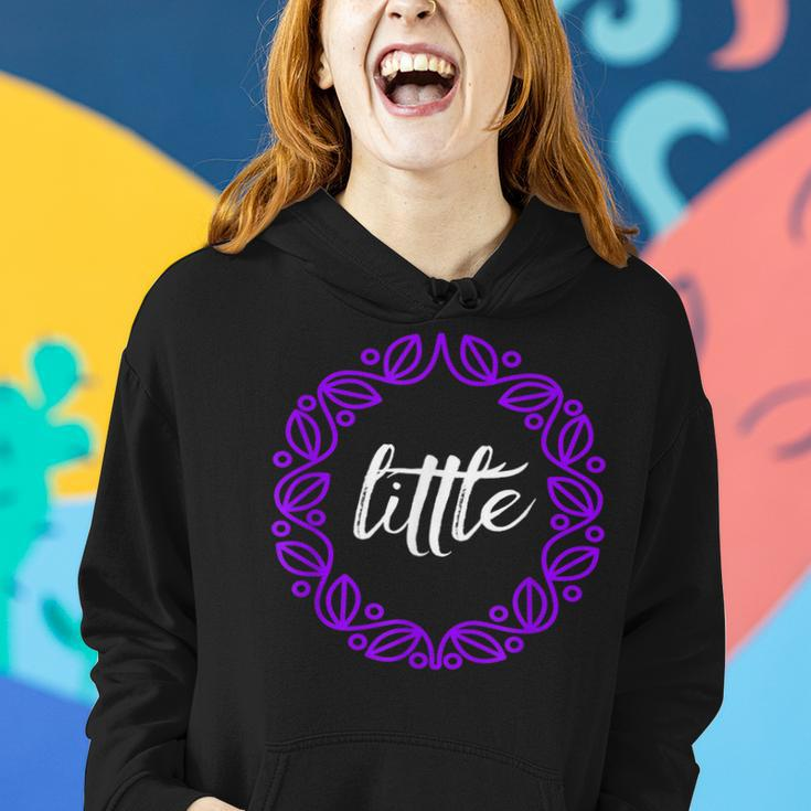 Little Sorority Sister Purple And White Women Hoodie Gifts for Her