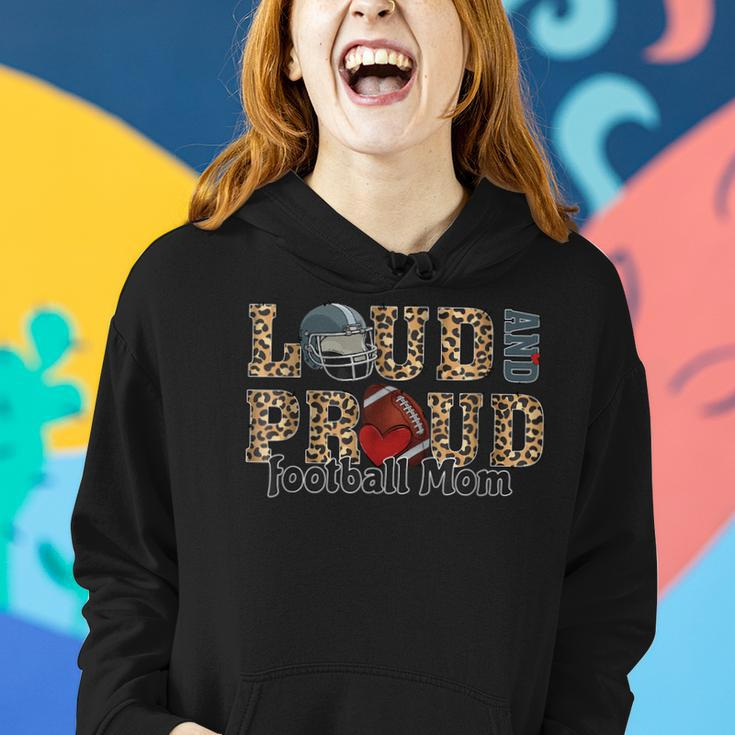 Loud And Proud Football Mom Leopard Print Football Lovers Women Hoodie Gifts for Her