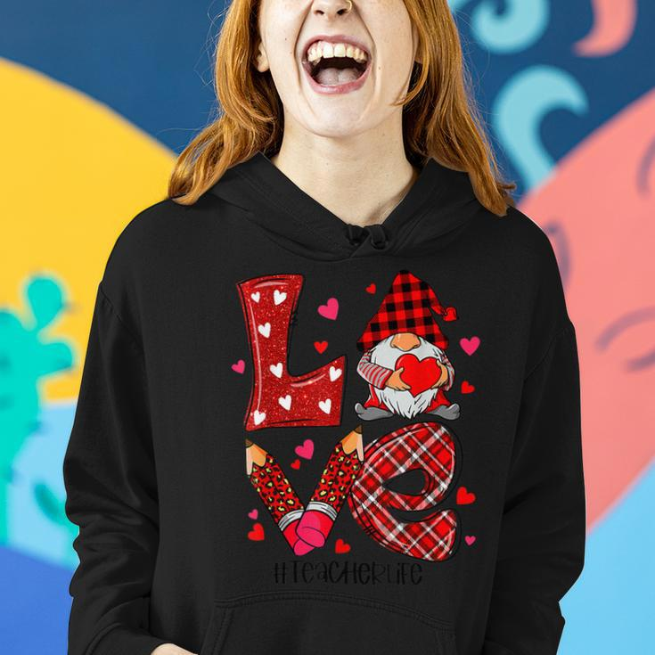 Love Gnomes Teacher Life Cute Valentines Day Teacher Gifts Women Hoodie Gifts for Her