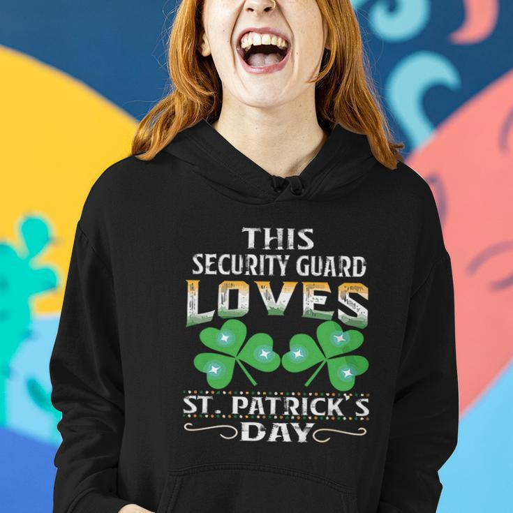 Lucky Shamrock This Security Guard Loves St Patricks Day Funny Job Title Women Hoodie Graphic Print Hooded Sweatshirt Gifts for Her