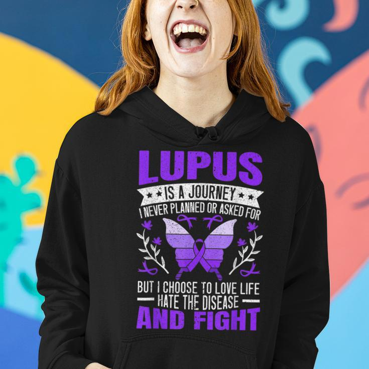Lupus Awareness Butterfly Wear Purple Sle Autoimmune Disease Women Hoodie Gifts for Her