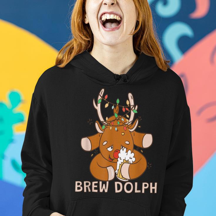 Lustiges Bierbrau-Rentier Frauen Hoodie Geschenke für Sie